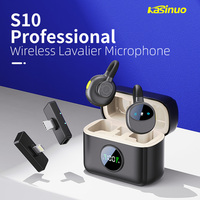 Microfono Wireless Professionale DSP con Riduzione del Rumore Kasinuo S10 2.4G, Trasmissione a Doppio Canale OTG, Design a Gancio per Orecchio, Adatto a Tutti gli Scenari
