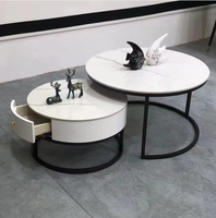 Buffet moderne de taille unique avec cadre en bois et métal blanc Table basse de table spacieuse pour salon