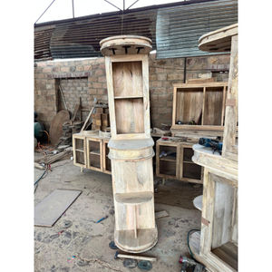 mueble bar de madera maciza con soporte superior para vasos - Product Image 1