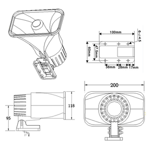 30W Sirena Blanca Alarma de Advertencia Impermeable Alta Potencia Interior Exterior Bocina Altavoz - Product Image 4