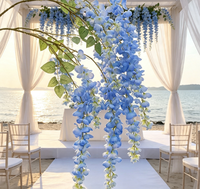 Wisteria artificielle suspendue réaliste en plastique pour la décoration de mariage, la Saint-Valentin, les hôtels, les plafonds, les fêtes, design lotus