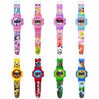 Montre numérique LED pour enfants de haute qualité, tête amovible, impression de dessins animés colorés, lecture facile de l'heure, résistante à l'eau 3BAR, cadeau