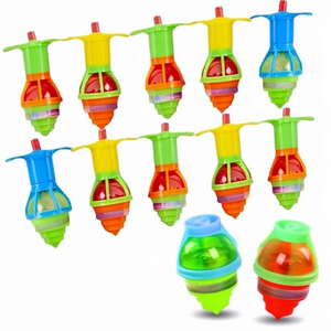 Toupie lanceur à cordon en plastique coloré pour enfants, idéale pour les fêtes, les jeux de combat et les récompenses scolaires - Product Image 1