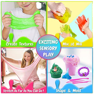 Kit de Slime de Espuma con Purpurina de 16 Colores, Slime Elástico Transparente con Cristales y Charms - Product Image 5