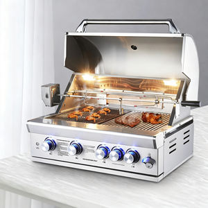 304 Stainless Steel Built-in Premium Luxurious Modern <strong>BBQ</strong> Grill <strong>Dual</strong> <strong>Fuel</strong> 4 Burners Electronic Ignition Flame Safety Device - Product Image 2