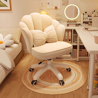 Chaise de maquillage portable en métal moderne de luxe léger pour chambre à coucher, tabouret de coiffeuse, chaise pétale pour la maison