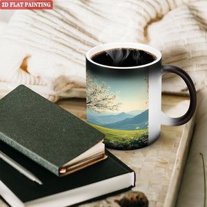 Slim Body Classic Mug 11oz <b>Ceramic</b> Heat Color Changing Tea Coffee <b>Cup</b> - Product Image 3