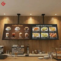 Affiche numérique Affichage intérieur du tableau de menu Boîte à lumière Publicité pour restaurant Café Fast Food Écran LCD mural