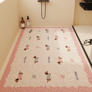 Alfombrilla de PVC cuadrada antideslizante con diseño hueco y bucle para drenaje, ideal para el baño de niños, ducha y uso en inodoros. - Product Image 1