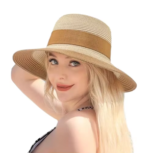 Logotipo personalizado de ala ancha Sombreros De <span class=keywords><strong>Paja</strong></span> Fedora Sombrero de <span class=keywords><strong>paja</strong></span> para uso diario Pesca Viajes-Verano Playa Protección solar para Mujeres Hombres - Product Image 4