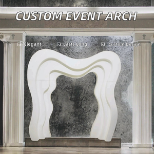 ฉากหลังงานอีเว้นท์สุดหรูแบบกำหนดเอง ตกแต่งเวทีโค้งสีขาวอะคริลิค อุปกรณ์ตกแต่งเวทีงานแต่งงาน - Product Image 3