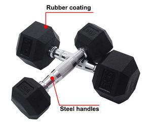 Custom Electroplated Steel Rubber 5-<b>50kg</b> <b>Weights</b> <b>Set</b> Fitness Gym Hexagon Painted Hex Dumbbells - Product Image 3