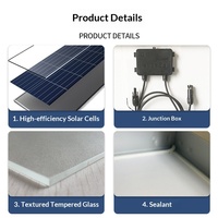 Panneau solaire monocristallin en silicium haute efficacité 250W 100x100cm 10mm d'épaisseur pour la production d'énergie domestique hors réseau et la recharge