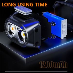 Linterna frontal LED CITICITY recargable de iones de litio, 8 modos, para adultos/niños, resistente al agua IP33, blanca/roja, 200 lúmenes, para la frente - Product Image 5