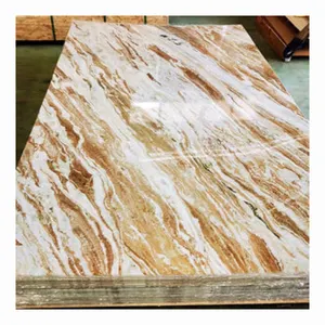 Xiting 1220*2440mm gold plastic pvc faux marble ceiling panel sheet carbon crystal panels for interior decoration