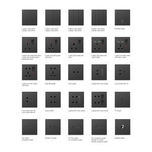 Normes vietnamiennes Panneau noir britannique 13A Interrupteur mural et prises pour la maison et le bureau - Product Image 6