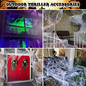 Decoraciones <span class=keywords><strong>de</strong></span> Halloween <span class=keywords><strong>Tela</strong></span> <span class=keywords><strong>de</strong></span> <span class=keywords><strong>araña</strong></span> <span class=keywords><strong>artificial</strong></span> Horror Luminous Stretch Telarañas Al Aire Libre Halloween Scary Party Accesorios 2017 - Product Image 6