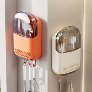 Support à baguettes mural en plastique sans perçage, boîte <span class=keywords><strong>de</strong></span> <span class=keywords><strong>rangement</strong></span> <span class=keywords><strong>de</strong></span> <span class=keywords><strong>cuisine</strong></span> avec égouttoir et <span class=keywords><strong>rangement</strong></span> multi-usage <span class=keywords><strong>pour</strong></span> <span class=keywords><strong>ustensiles</strong></span> - Product Image 1