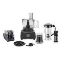 Robot culinaire électrique 9-en-1 de 700W avec bol de 1,5L, pour hacher, trancher, râper, moudre la viande, pétrir la pâte, mixeur multifonction