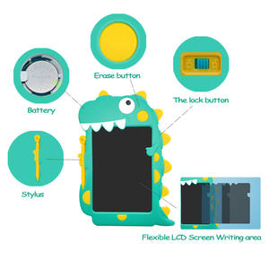 Venta al por mayor 12 pulgadas Adorable Dinosaurio de dibujos animados LCD Tabletas de escritura Bloc de notas para los niños - Product Image 5