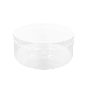 JNH002, bandeja redonda de plástico transparente personalizada, caja de contenedor de objetos pequeños de comida plana grande para embalaje para pastel, taza, caramelo - Product Image 1