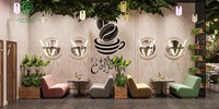 Tables et chaises de café modernes avec design à panneaux pour les espaces commerciaux, les hôtels et les restaurants