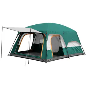 Палатки из ткани Оксфорд 210D, большая семейная Водонепроницаемая походная палатка, 2 спальни, 1 гостиная