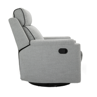 360 °   Fauteuil de relaxation pivotant, fauteuil de bureau, gris clair, inclinable manuel, personnalisable