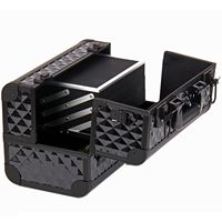 Trousse de Maquillage Professionnelle en Aluminium, Boîte Cosmétique Portable, Organisateur de Bijoux avec Serrure, 3 Plateaux, Support pour Pinceaux de Maquillage
