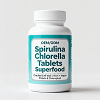 Capsules de spiruline et de chlorelle OEM, superaliment, déchiquetage de la paroi cellulaire, riche en protéines végétales et en chlorophylle, adapté aux adultes