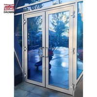 Porte coulissante en aluminium à double vitrage à grande ouverture, style moderne, robuste, pour entrepôt