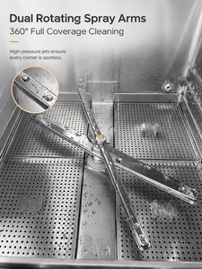 Lave-verres électrique professionnel en acier inoxydable, autonome, pour le nettoyage de verrerie dans les bars, pubs, restaurants et hôtels - Product Image 4