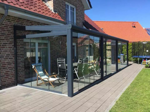 Véranda en verre bioclimatic <span class=keywords><strong>Serre</strong></span> en aluminium Couvertures de patio attachées Jardin d'hiver Véranda commerciale Solarium en verre <span class=keywords><strong>Petite</strong></span> maison - Product Image 5