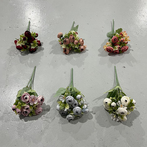 Bouquet de roses artificielles 10 têtes, fleurs en soie faites à la main, décoration de mariage et de maison - Product Image 2