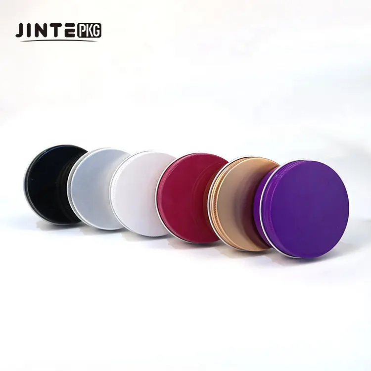 Empty Container Tin Aluminum Cosmetic Jars 5g 10g 15g 30g 50g 60g 100g 150g Silver Black Gold Metal Aluminum tin for saffron