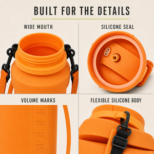 Botella de agua plegable de silicona de 2L con pajita y tapa para beber directamente, a prueba de fugas, sin BPA, boca ancha, para gimnasio, camping, viajes, venta al por mayor, OEM - Product Image 6