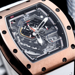 Reloj mecánico de alta gama para hombre, correa de caucho blanca ultrafina, elegante reloj deportivo 30-01 - Product Image 5