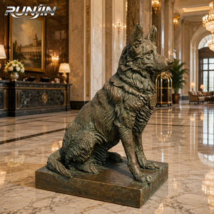 Escultura <span class=keywords><strong>de</strong></span> Pastor Alemán <span class=keywords><strong>de</strong></span> Bronce Fundido a Tamaño Real, Pose Caminando, Acabado Moderno en Bronce, Tamaños Personalizados, Estatua <span class=keywords><strong>de</strong></span> Animal - Product Image 4