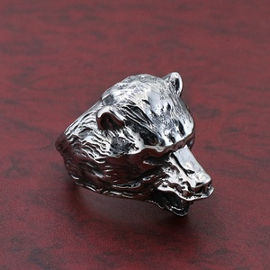 Anello Maschile alla Moda in Acciaio Inossidabile 316L, Anello Punk con Orso Polare Anti-<span class=keywords><strong>Lupo</strong></span>, Anelli Goth - Product Image 5