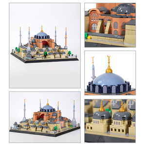 Blocchi da Costruzione della Cattedrale di Sofya di Istanbul, Turchia, Architettura Mondiale, Scena Urbana, Giocattolo in Plastica ABS, Piccole Particelle, Regalo, 1436 Pezzi - Product Image 4