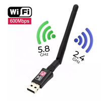 Tarjeta de Red 802.11N de 600 Mbps, Receptor Wifi Inalámbrico, Dongle Wifi de Doble Banda 2.4/5 GHz AC, Adaptador Wifi de 600 Mbps con Antena