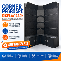 Étagère d'angle personnalisée en acier perforé pour outils et accessoires de quincaillerie, présentoir de vente au détail