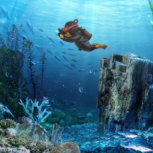 Cute Little Diver acuario decoración dibujos animados pez Playmate con dispositivo flotante accesorios para peceras - Product Image 5