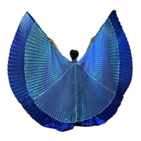 Écharpe à deux couleurs fantaisie avec des ailes Isis à deux couches pour la danse du ventre, accessoires de performance unisexes