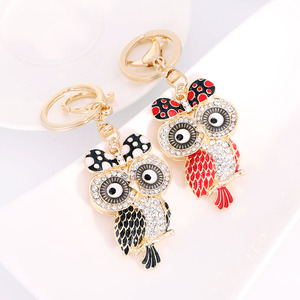 Dễ thương Rhinestone động vật <span class=keywords><strong>Owl</strong></span> PURSE Charm <span class=keywords><strong>Key</strong></span> <span class=keywords><strong>Fob</strong></span> đầy màu sắc Men Bowknot <span class=keywords><strong>Owl</strong></span> Keychain cho phụ nữ - Product Image 1
