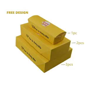 Customized Take Out Food Boxes Fried Chicken Fast Food Product Custom Logo White Cardboard Recycled Hot Dog Paper Box