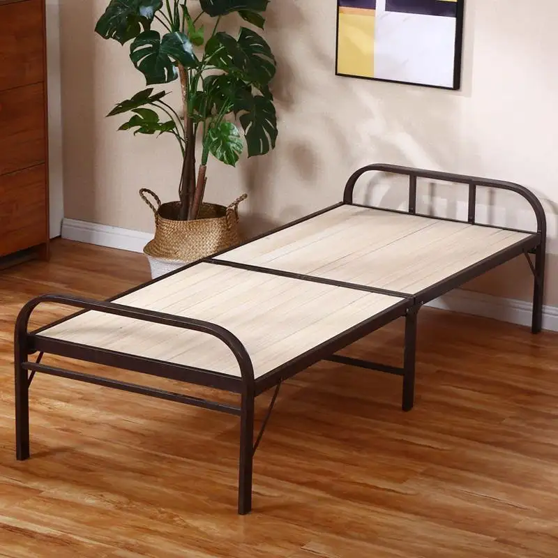 Modern cheap folding single bed designs metal bed frame foldable steel bed prices