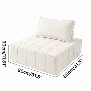 Modern Minimalist Tofu Blok Şönil Döşemeli Süngerli Kolçaksız Tek Modül Derin Oturma Alanlı Kanepe (Apartman, Stüdyo, Oturma Odası için) - Product Image 2
