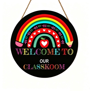 Bienvenue dans notre classe - Plaque de porte en bois - Décoration de <span class=keywords><strong>rentrée</strong></span> <span class=keywords><strong>scolaire</strong></span> - Fournitures <span class=keywords><strong>pour</strong></span> enseignants - Plaque ronde suspendue <span class=keywords><strong>pour</strong></span> <span class=keywords><strong>la</strong></span> <span class=keywords><strong>maternelle</strong></span> et <span class=keywords><strong>la</strong></span> pré<span class=keywords><strong>maternelle</strong></span> - Product Image 6