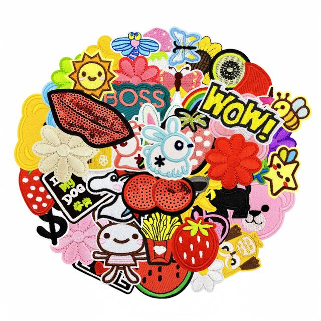 Professional Factory Wholesale 3D Applique Women Embroidered Iron-On Patches for Hats and Clothing Custom Fabric Design